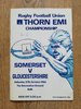 Somerset v Gloucestershire Oct 1984 County Championship Rugby Programme