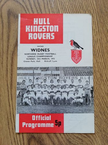 Hull KR v Widnes March 1973 Rugby League Programme
