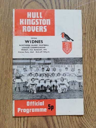 Hull KR v Widnes Aug 1973 Rugby League Programme