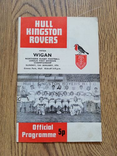Hull KR v Wigan Jan 1974 Rugby League Programme