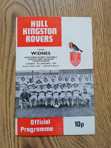 Hull KR v Widnes Jan 1976 Rugby League Programme