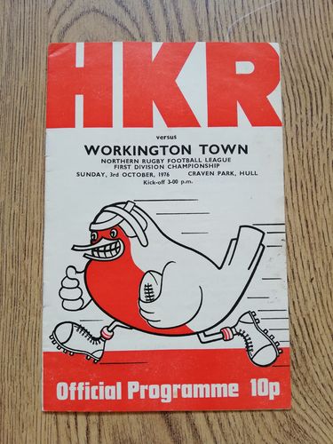 Hull KR v Workington Town Oct 1976 Rugby League Programme