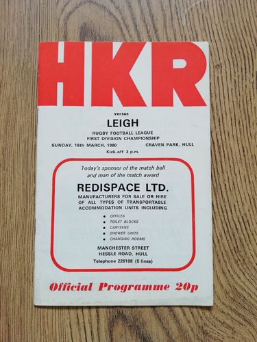 Hull KR v Leigh March 1980 Rugby League Programme