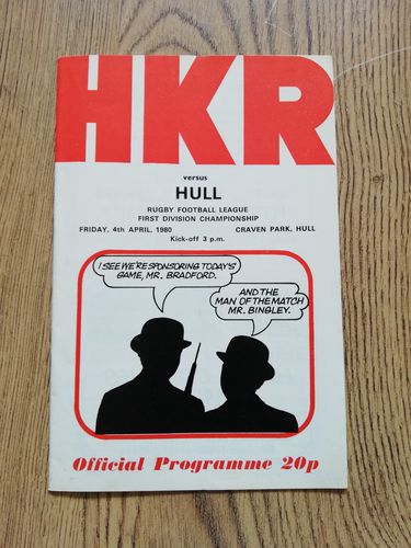 Hull KR v Hull April 1980 Rugby League Programme