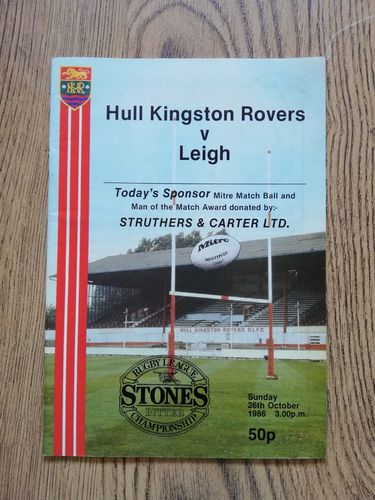 Hull KR v Leigh Oct 1986 Rugby League Programme