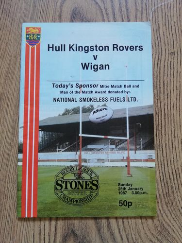 Hull KR v Wigan Jan 1987 Rugby League Programme