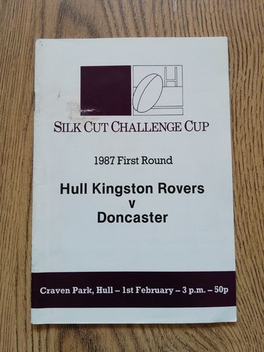 Hull KR v Doncaster Feb 1987 Challenge Cup Rugby League Programme