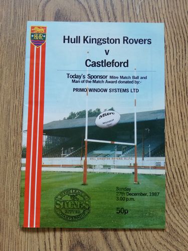 Hull KR v Castleford Dec 1987 Rugby League Programme
