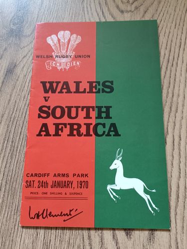Wales v South Africa 1970 Rugby Progamme