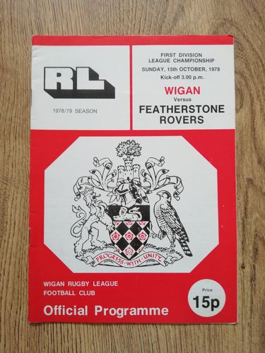 Wigan v Featherstone Oct 1978