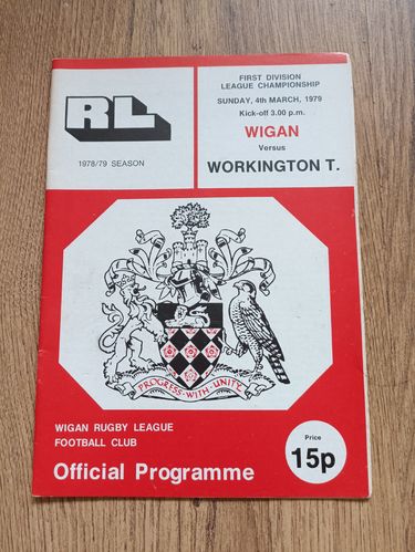 Wigan v Workington Town March 1979 Rugby League Programme