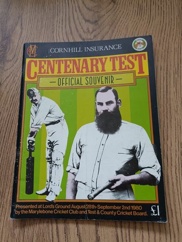 England v Australia 1980 Centenary Test Cricket Brochure