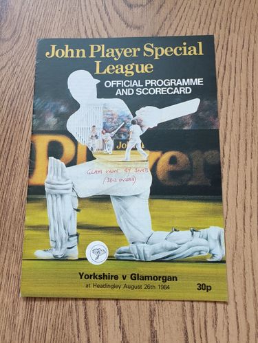 Yorkshire v Glamorgan Aug 1984 John Player League Cricket Programme