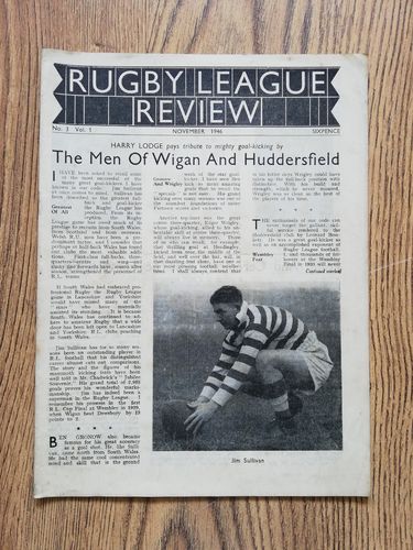 ' Rugby League Review ' No 3 Vol 1 Nov 1946 Magazine