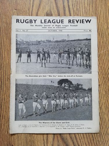 ' Rugby League Review ' Vol 3 No 27 Oct 1948 Magazine