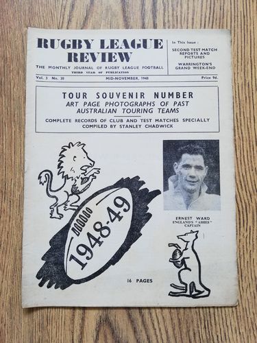 ' Rugby League Review ' Vol 3 No 30 Nov 1948 Magazine