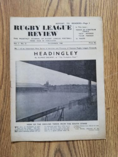 ' Rugby League Review ' Vol 3 No 31 Dec 1948 Magazine