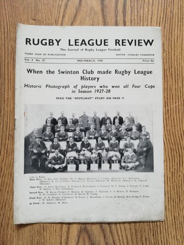 ' Rugby League Review ' Vol 3 No 37 March 1949 Magazine