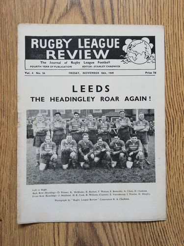 ' Rugby League Review ' Vol 4 No 56 Nov 1949 Magazine