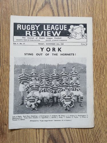 ' Rugby League Review ' Vol 4 No 57 Nov 1949 Magazine