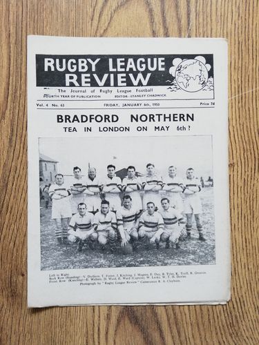 ' Rugby League Review ' Vol 4 No 63 Jan 1950 Magazine