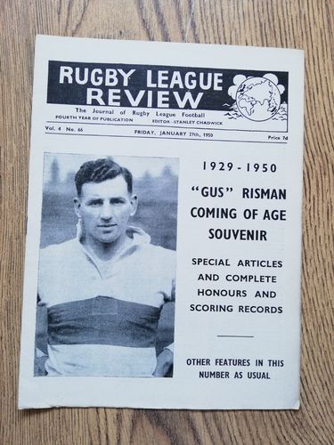 ' Rugby League Review ' Vol 4 No 66 Jan 1950 Magazine
