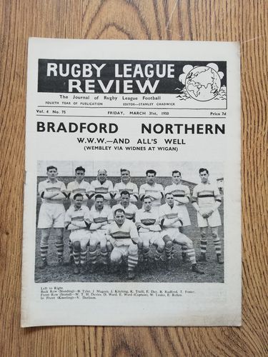 ' Rugby League Review ' Vol 4 No 75 March 1950 Magazine