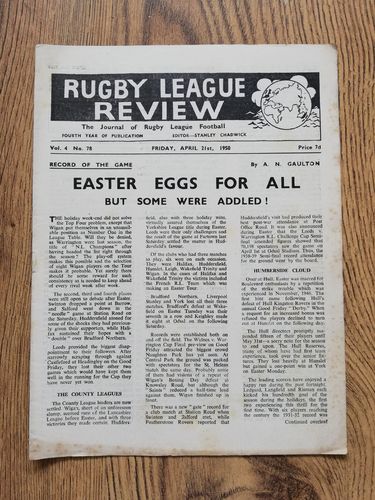 ' Rugby League Review ' Vol 4 No 78 April 1950 Magazine