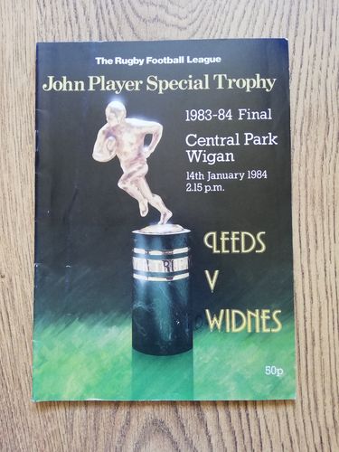 Leeds v Widnes Jan 1984 John Player Trophy Final Rugby League Programme