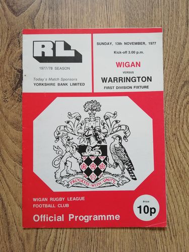 Wigan v Warrington Nov 1977