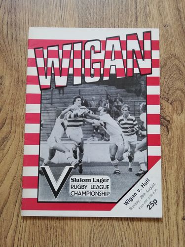 Wigan v Hull Aug 1982 Rugby League Programme