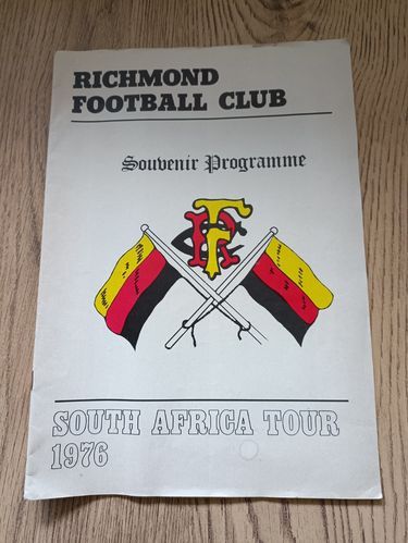 Richmond Tour of South Africa 1976 Souvenir Rugby Brochure
