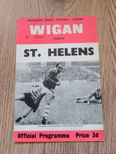 Wigan v St Helens Feb 1965 Challenge Cup