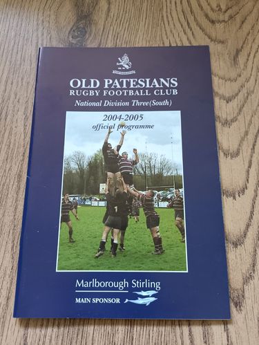 Old Patesians v Haywards Heath March 2005 Rugby Programme