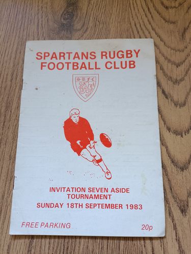 Spartans RFC Sept 1983 Invitation Sevens Rugby Programme