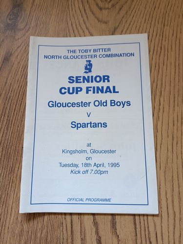 Gloucester OB v Spartans 1995 North Gloucester Senior Cup Final Rugby Programme