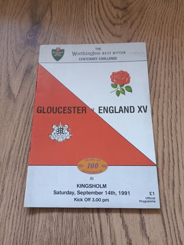 Gloucester v England XV Sept 1991 Centenary Challenge Rugby Programme