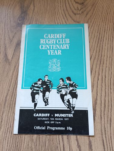 Cardiff v Munster March 1977 Rugby Programme