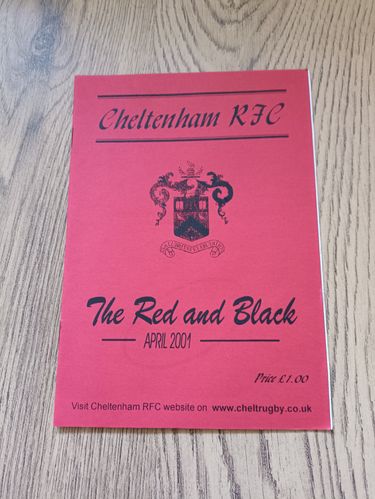 ' The Red and Black ' April 2001 Cheltenham Rugby Club Magazine
