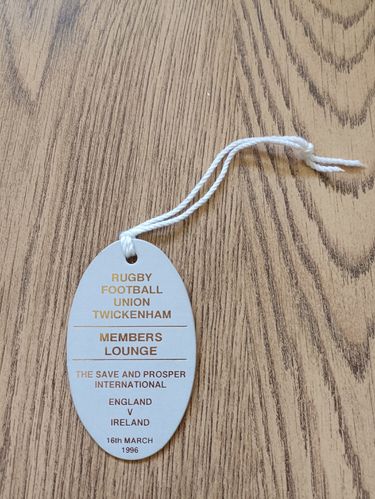 England v Ireland 1996 Rugby Members Lounge Pass