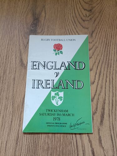 England v Ireland 1978