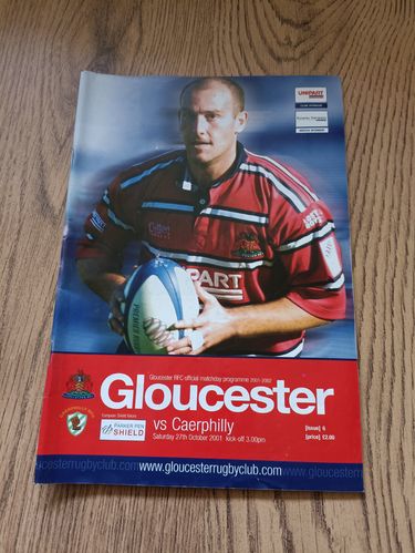 Gloucester v Caerphilly Oct 2001 Parker Pen Shield Rugby Programme