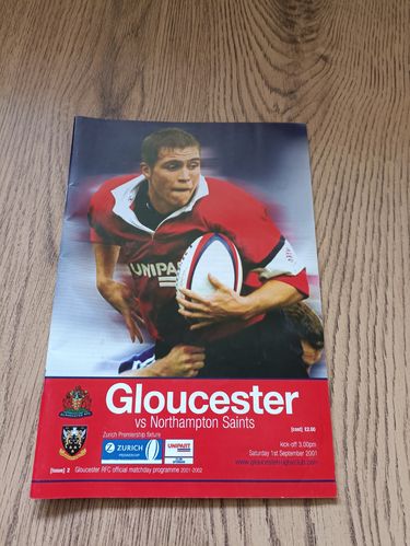 Gloucester v Northampton Sept 2001 Rugby Programme