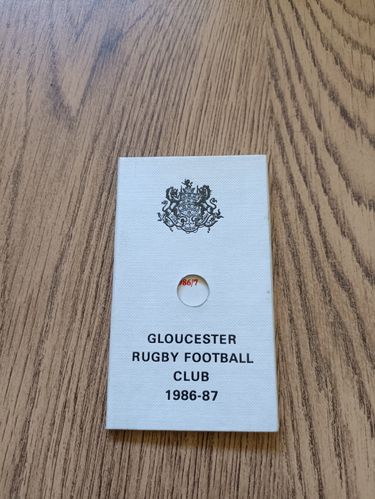 Gloucester Rugby Club 1986-87 Membership Book & Fixture Card