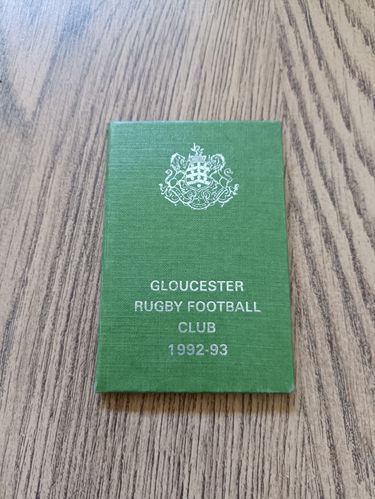 Gloucester Rugby Club 1992-93 Membership Book & Fixture Card