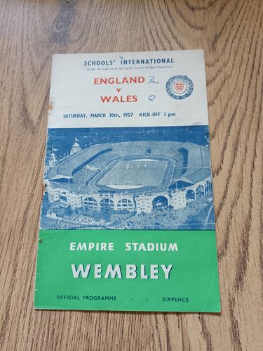 England Schools v Wales Schools March 1957 Football Programme