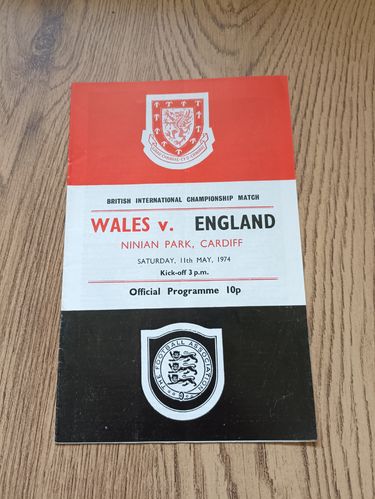 Wales v England May 1974 Football Programme