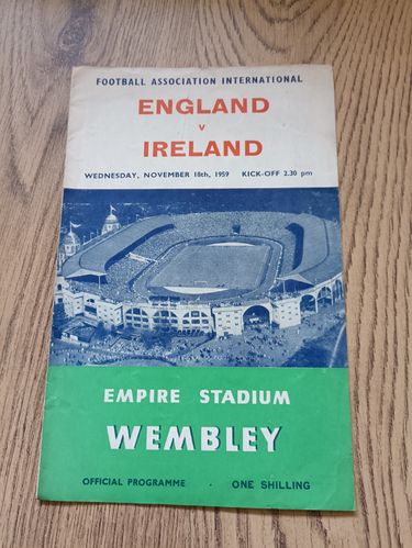 England v Northern Ireland Nov 1959 Football Programme