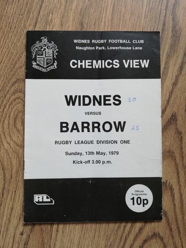 Widnes v Barrow May 1979