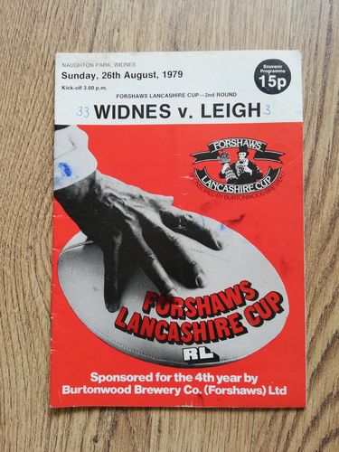Widnes v Leigh Aug 1979 Lancashire Cup Rugby League Programme